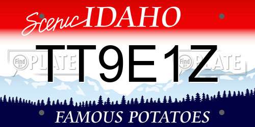 TT9E1Z Idaho License Plate