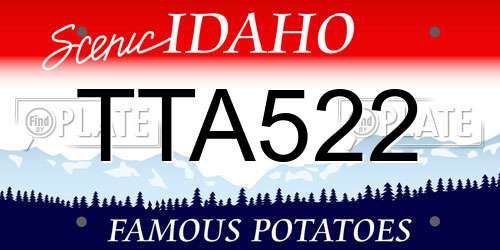 TTA522 Idaho License Plate