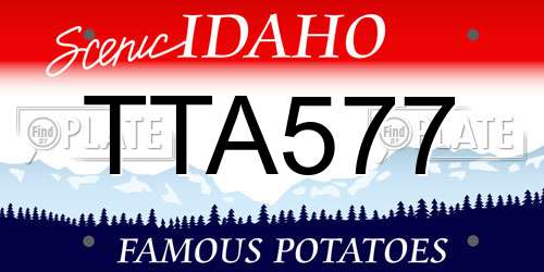 TTA577 Idaho License Plate