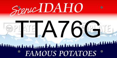 TTA76G Idaho License Plate