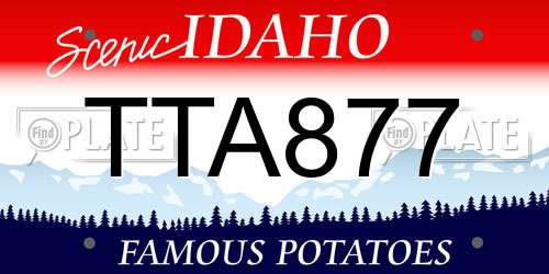TTA877 Idaho License Plate