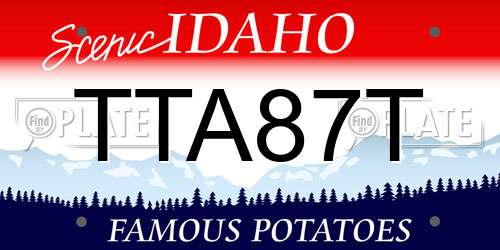 TTA87T Idaho License Plate