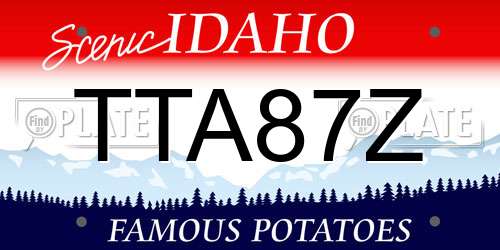 TTA87Z Idaho License Plate