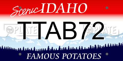 TTAB72 Idaho License Plate
