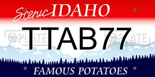 TTAB77 Idaho License Plate