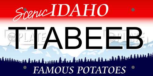 TTABEEB Idaho License Plate