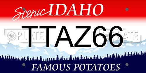 TTAZ66 Idaho License Plate