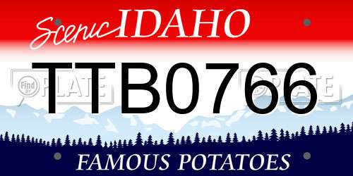 TTB0766 Idaho License Plate