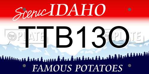 TTB13O Idaho License Plate