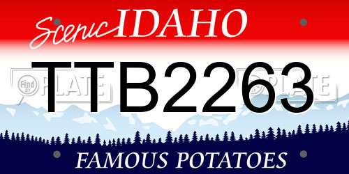 TTB2263 Idaho License Plate