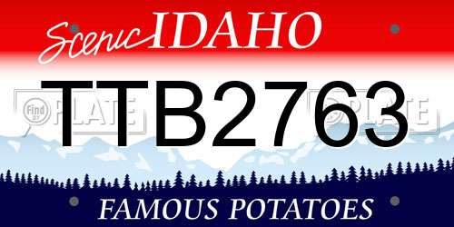 TTB2763 Idaho License Plate