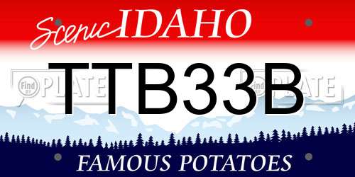 TTB33B Idaho License Plate