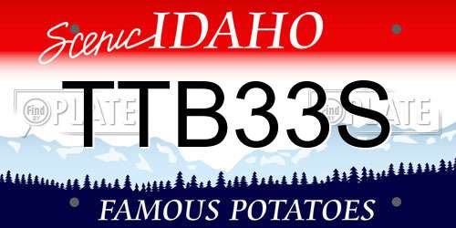 TTB33S Idaho License Plate