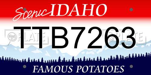 TTB7263 Idaho License Plate
