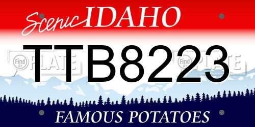 TTB8223 Idaho License Plate
