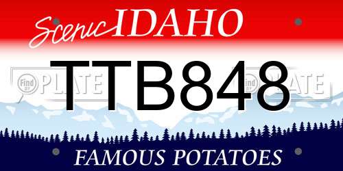 TTB848 Idaho License Plate