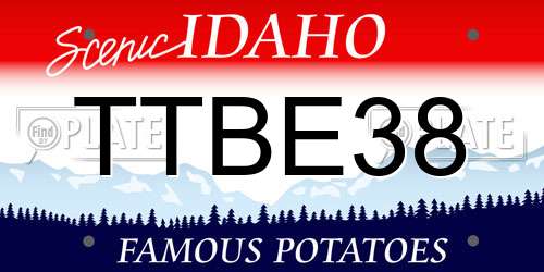 TTBE38 Idaho License Plate