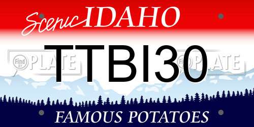 TTBI30 Idaho License Plate
