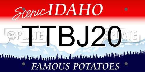 TTBJ20 Idaho License Plate