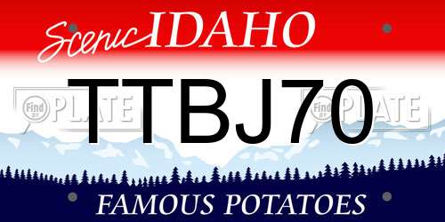 TTBJ70 Idaho License Plate