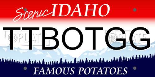 TTBOTGG Idaho License Plate
