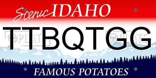 TTBQTGG Idaho License Plate