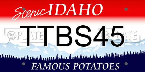 TTBS45 Idaho License Plate