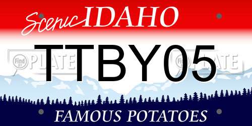 TTBY05 Idaho License Plate