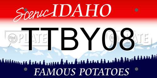 TTBY08 Idaho License Plate