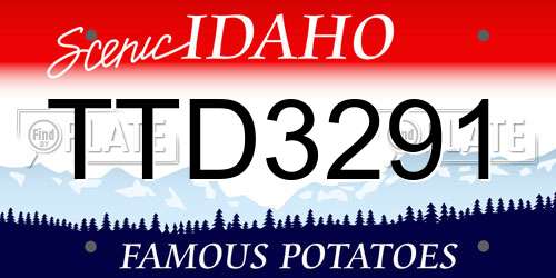 TTD3291 Idaho License Plate