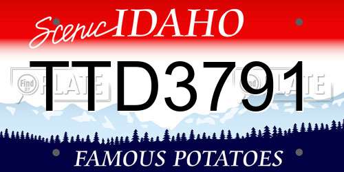 TTD3791 Idaho License Plate