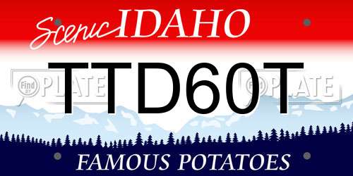 TTD60T Idaho License Plate