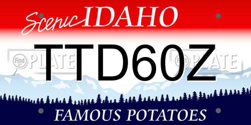 TTD60Z Idaho License Plate