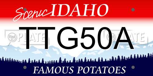 TTG50A Idaho License Plate