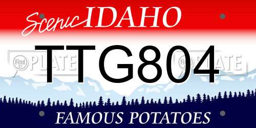 TTG804 Idaho License Plate
