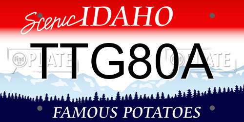 TTG80A Idaho License Plate