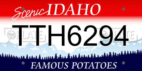 TTH6294 Idaho License Plate