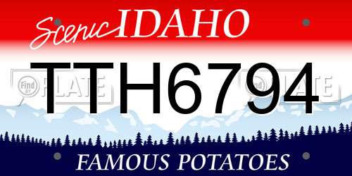 TTH6794 Idaho License Plate