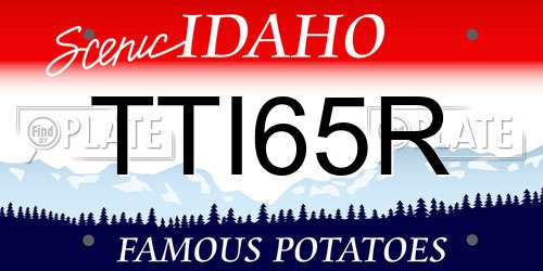 TTI65R Idaho License Plate