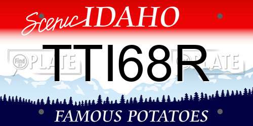 TTI68R Idaho License Plate