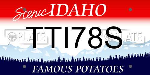 TTI78S Idaho License Plate