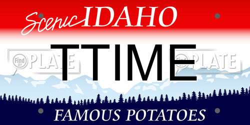 TTIME Idaho License Plate