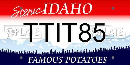 TTIT85 Idaho License Plate