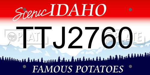 TTJ2760 Idaho License Plate