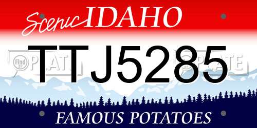 TTJ5285 Idaho License Plate