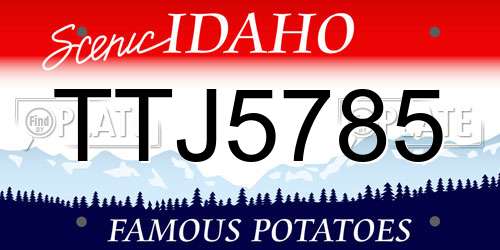 TTJ5785 Idaho License Plate