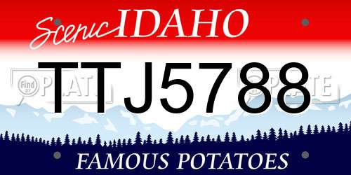 TTJ5788 Idaho License Plate