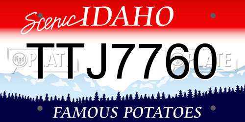 TTJ7760 Idaho License Plate