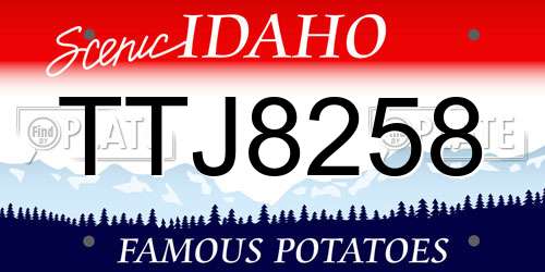 TTJ8258 Idaho License Plate