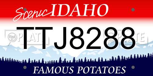 TTJ8288 Idaho License Plate